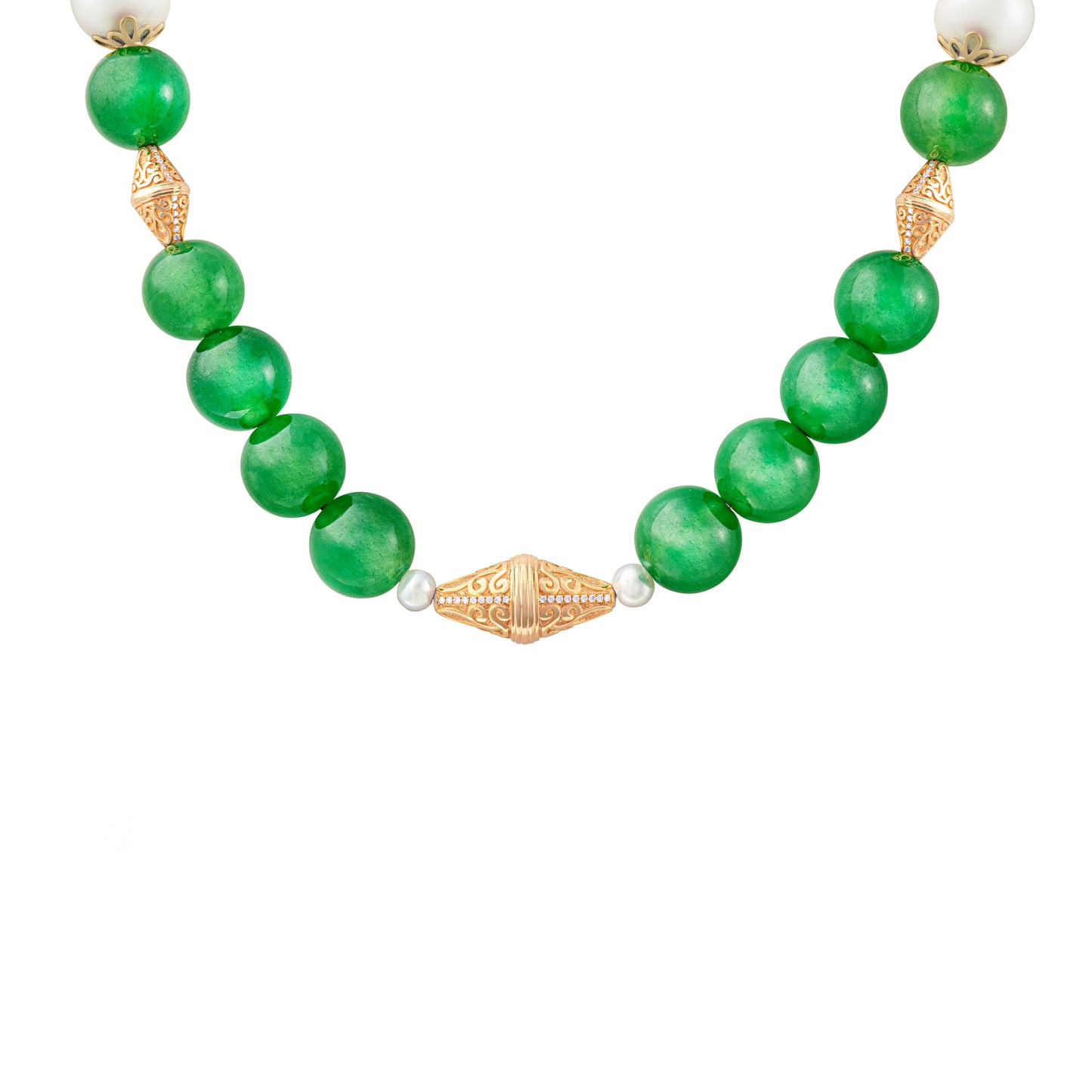 Imperial Jadeite, Pearl & Amethyst Necklace with 18ct Gold & Diamonds