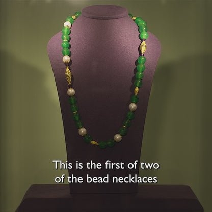 Imperial Jadeite, Arabian Gulf Pearl & Amethyst Necklace with 18ct Gold & Diamonds